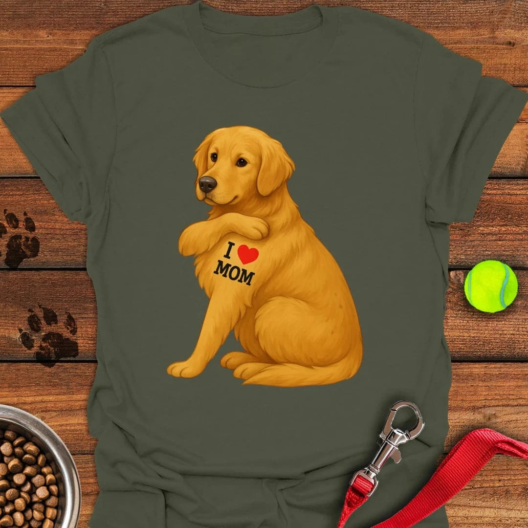 Golden Retriever Mom T-Shirt Military Green