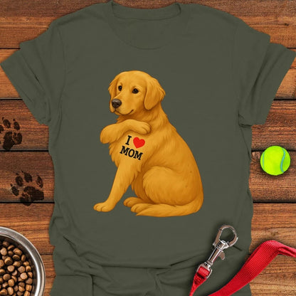 Golden Retriever Mom T-Shirt Military Green