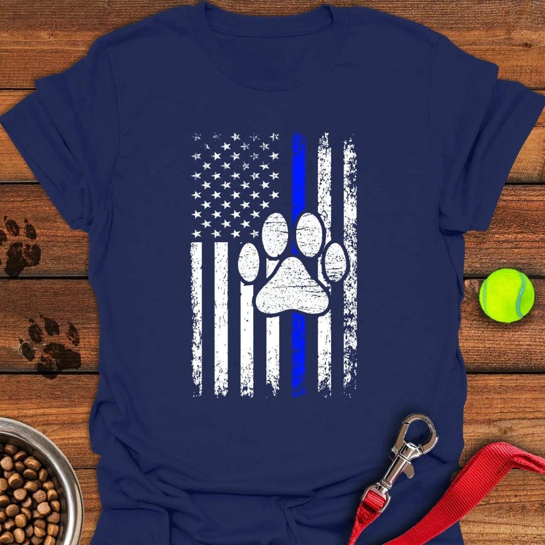 K9 Police Dog Blue Line T-Shirt Navy