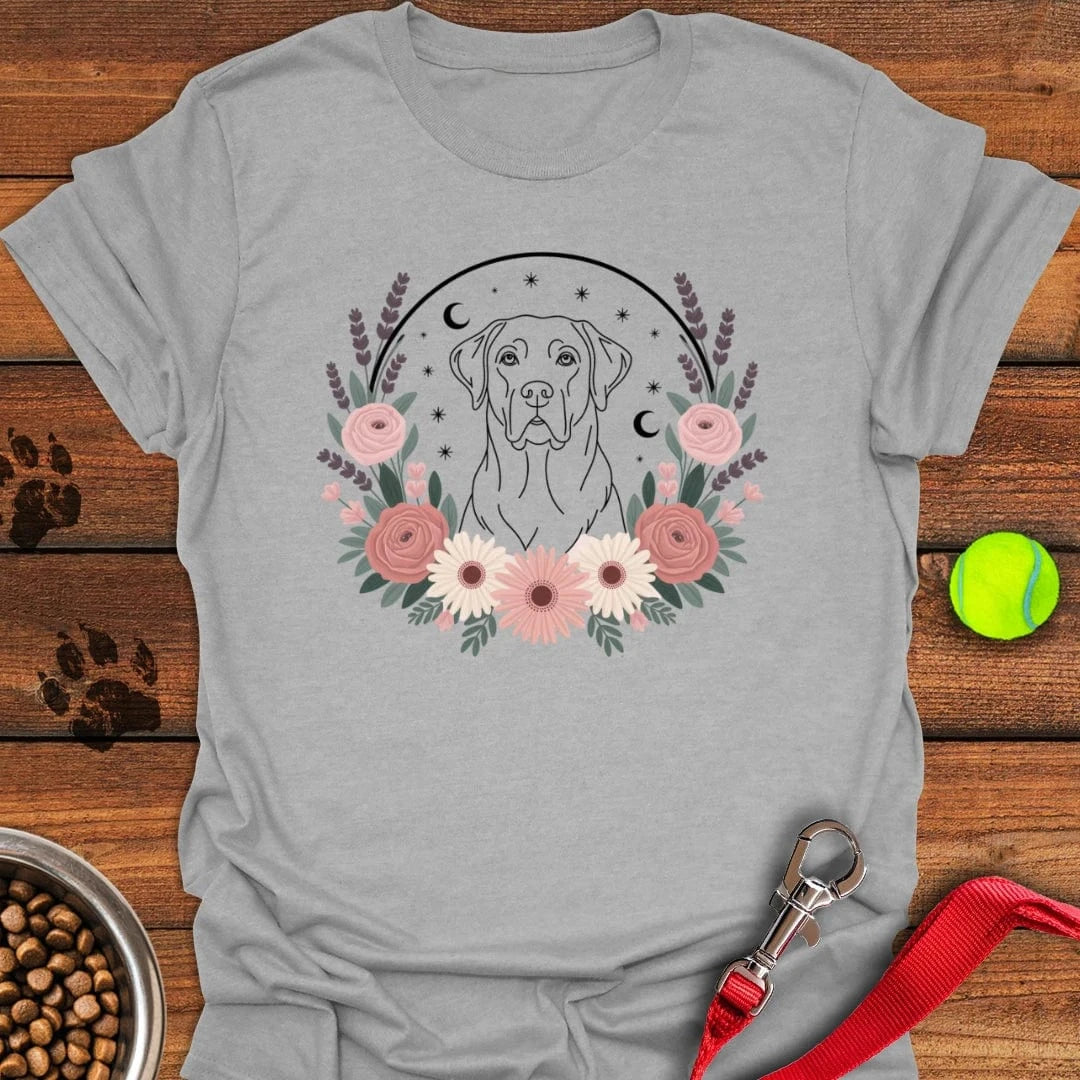 Labrador Boho Flower T-Shirt Sport Grey