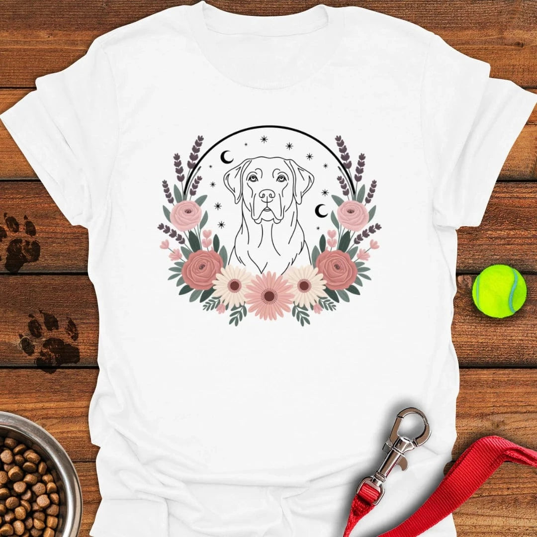 Labrador Boho Flower T-Shirt White