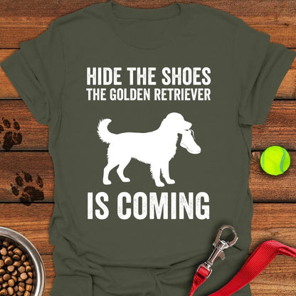 Golden Retriever Shoe Stealer T-Shirt Military Green