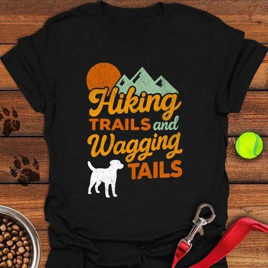 Hiking Trails and Wagging Tails T-Shirt Black