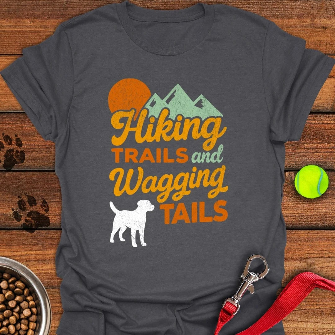 Hiking Trails and Wagging Tails T-Shirt Dark Heather