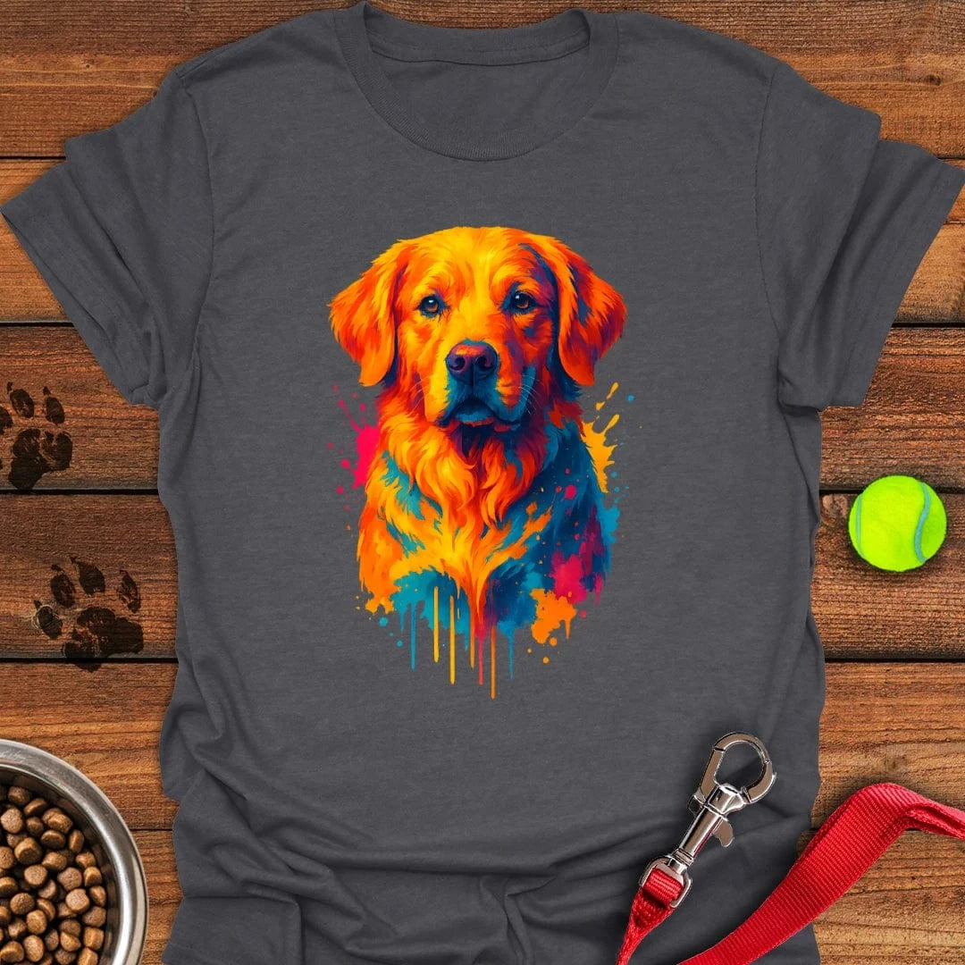 Golden Retriever Portrait T-Shirt Dark Heather