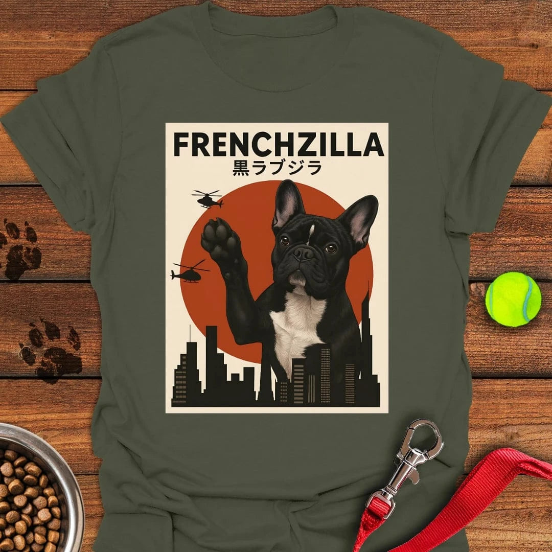 Frenchzilla French Bulldog T-Shirt Military Green