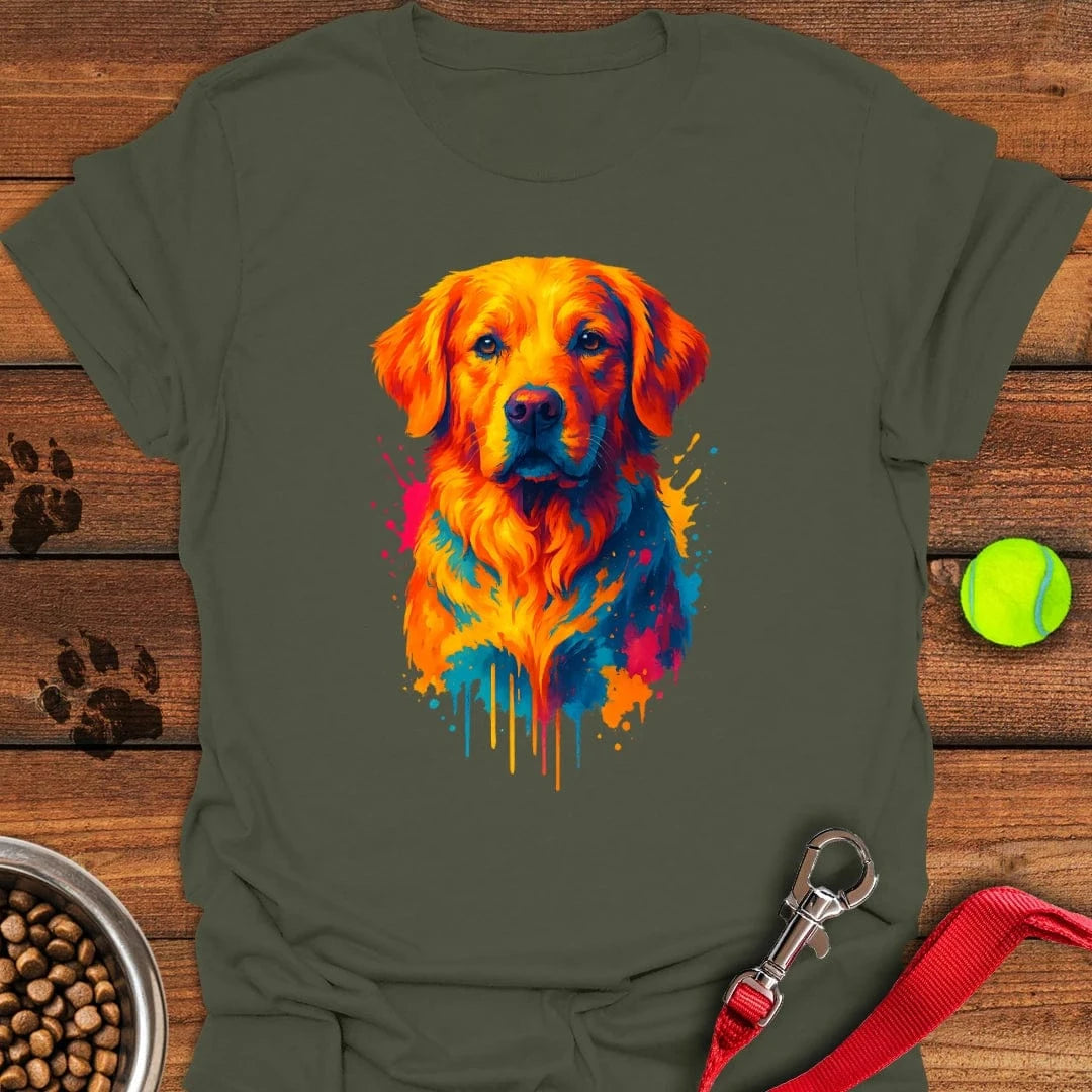 Golden Retriever Portrait T-Shirt Military Green
