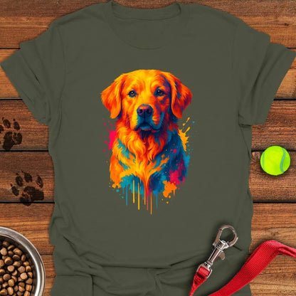 Golden Retriever Portrait T-Shirt Military Green