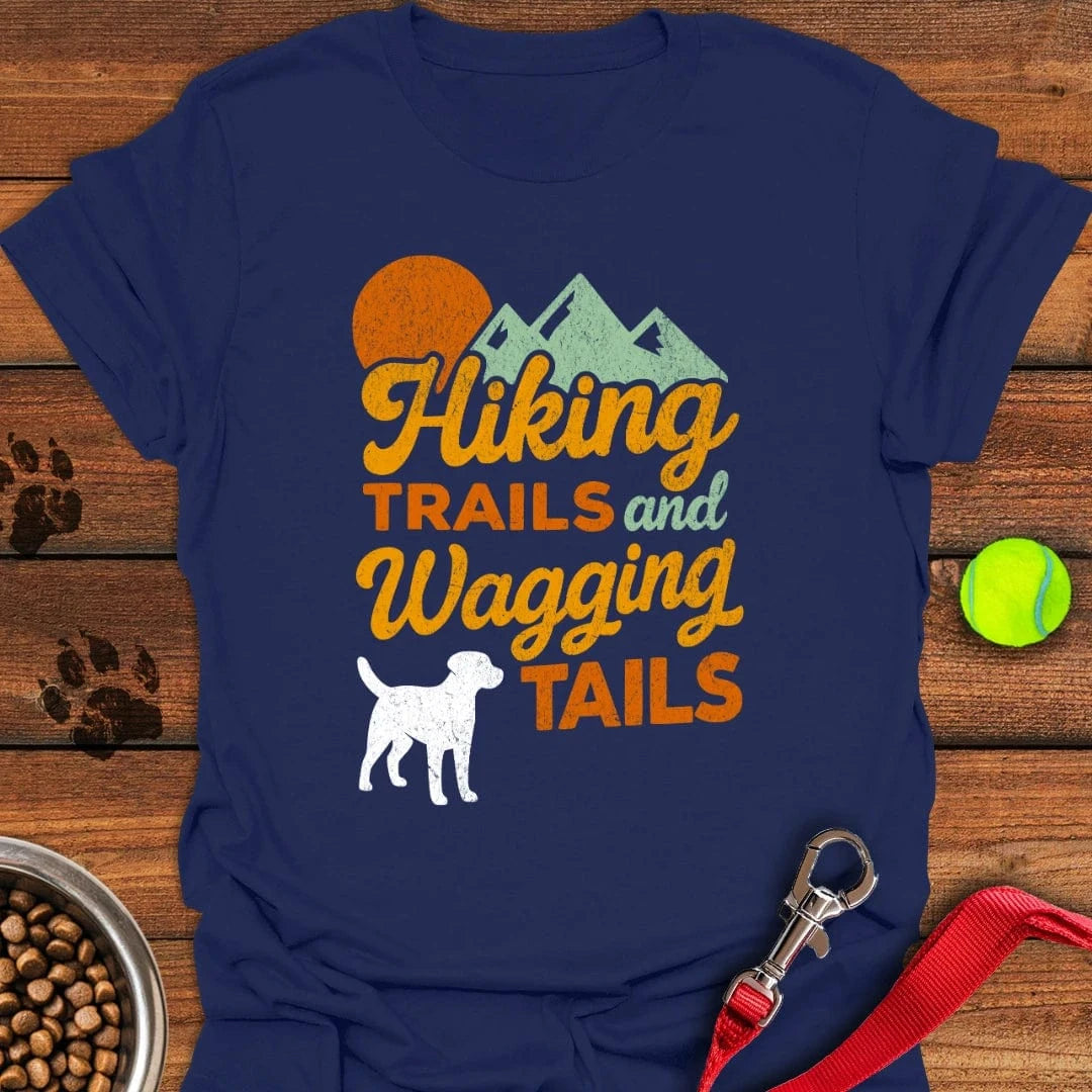 Hiking Trails and Wagging Tails T-Shirt Navy