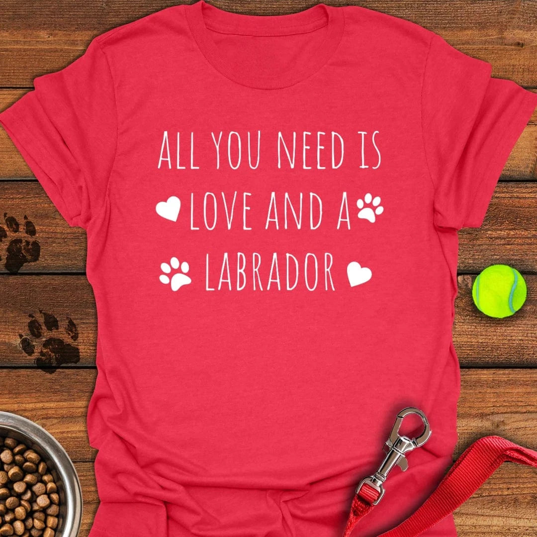 All You Need Is a Labrador T-Shirt Heather Red