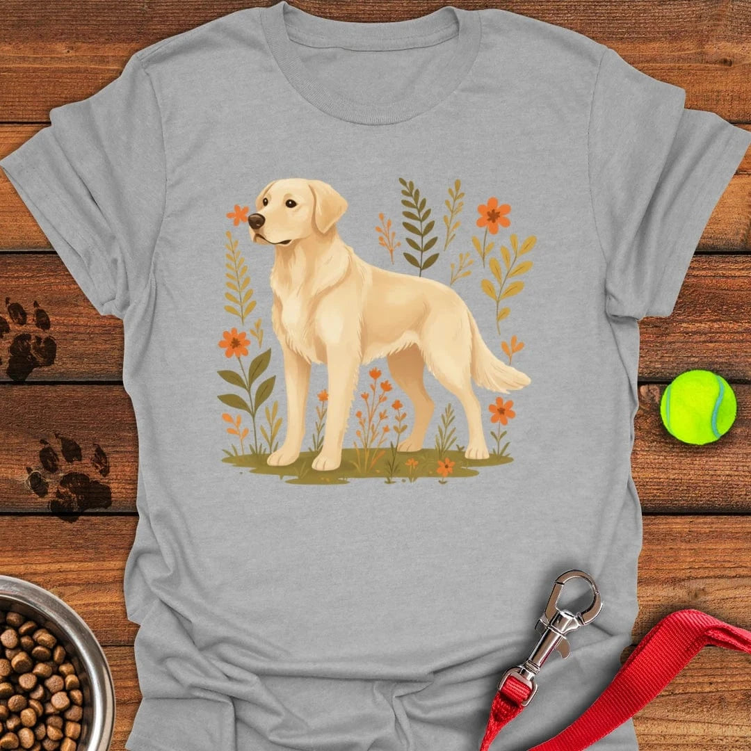 Golden Retriever Flower Boho T-Shirt Sport Grey