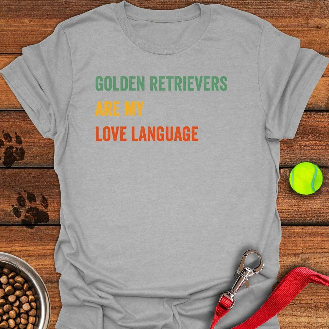 Golden Retriever Love Language T-Shirt Sport Grey