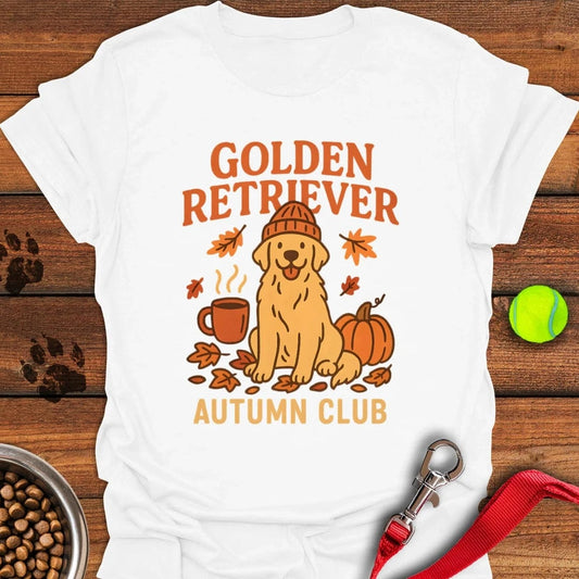 Golden Retriever Autumn T-Shirt White