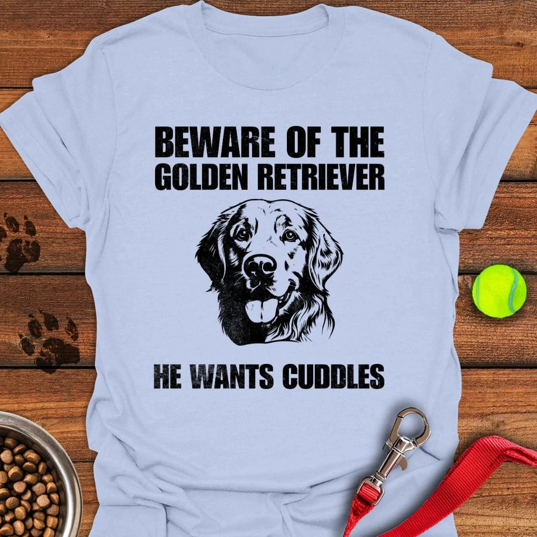 Beware of the Golden Retriever T-Shirt Light Blue