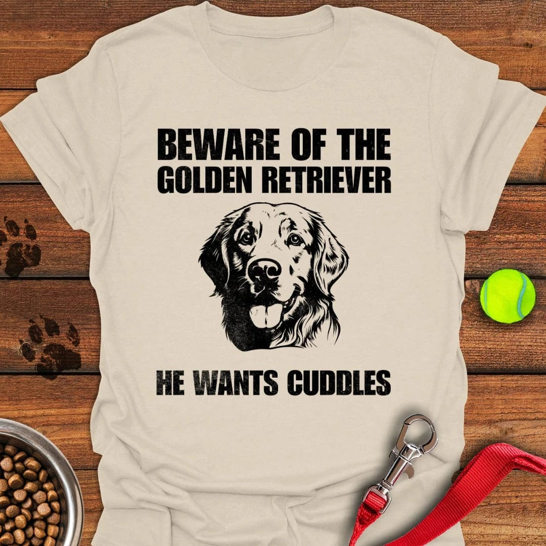 Beware of the Golden Retriever T-Shirt Natural