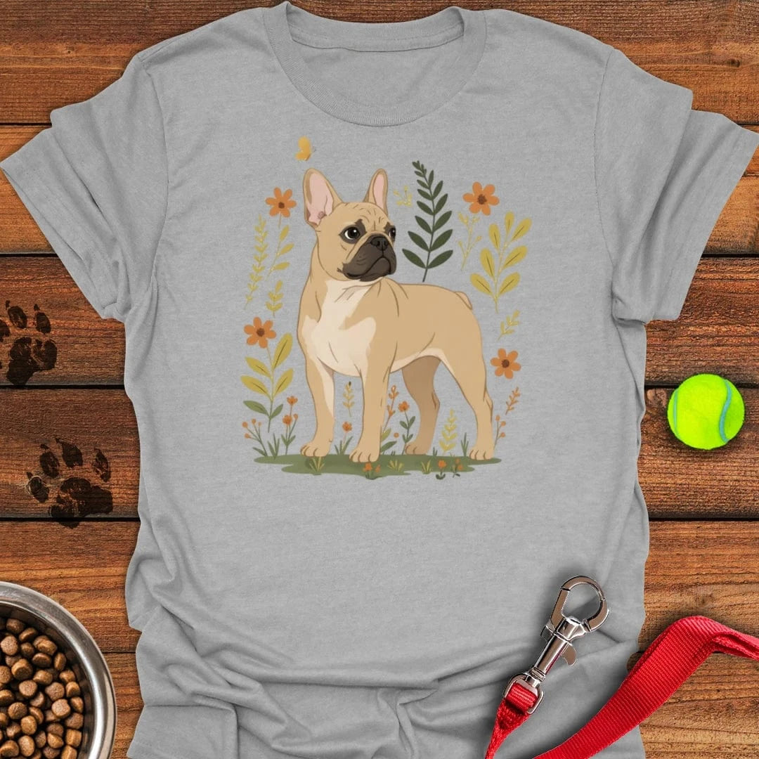 French Bulldog Flowers T-Shirt Sport Grey