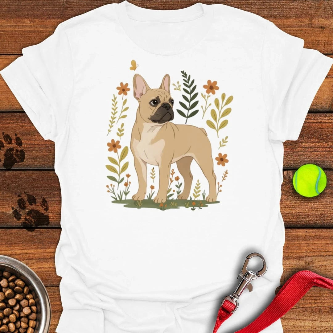 French Bulldog Flowers T-Shirt White