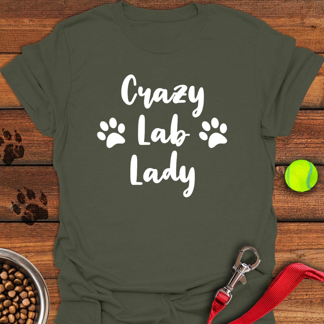 Crazy Lab Lady T-Shirt Military Green