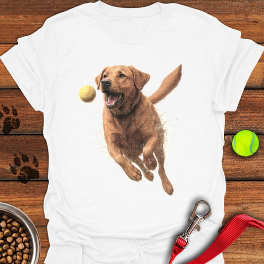 Fox Red Labrador Running Floral T-Shirt White