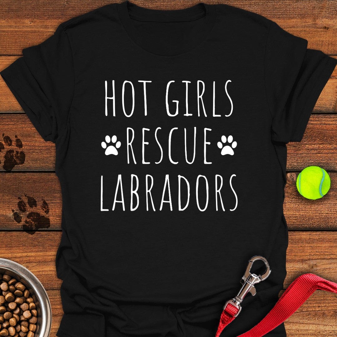 Hot Girls Rescue Labradors T-Shirt Black