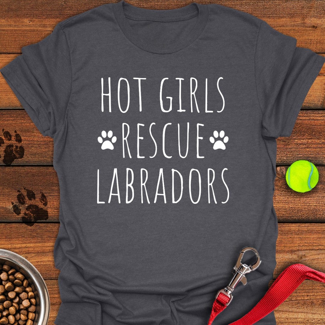 Hot Girls Rescue Labradors T-Shirt Dark Heather