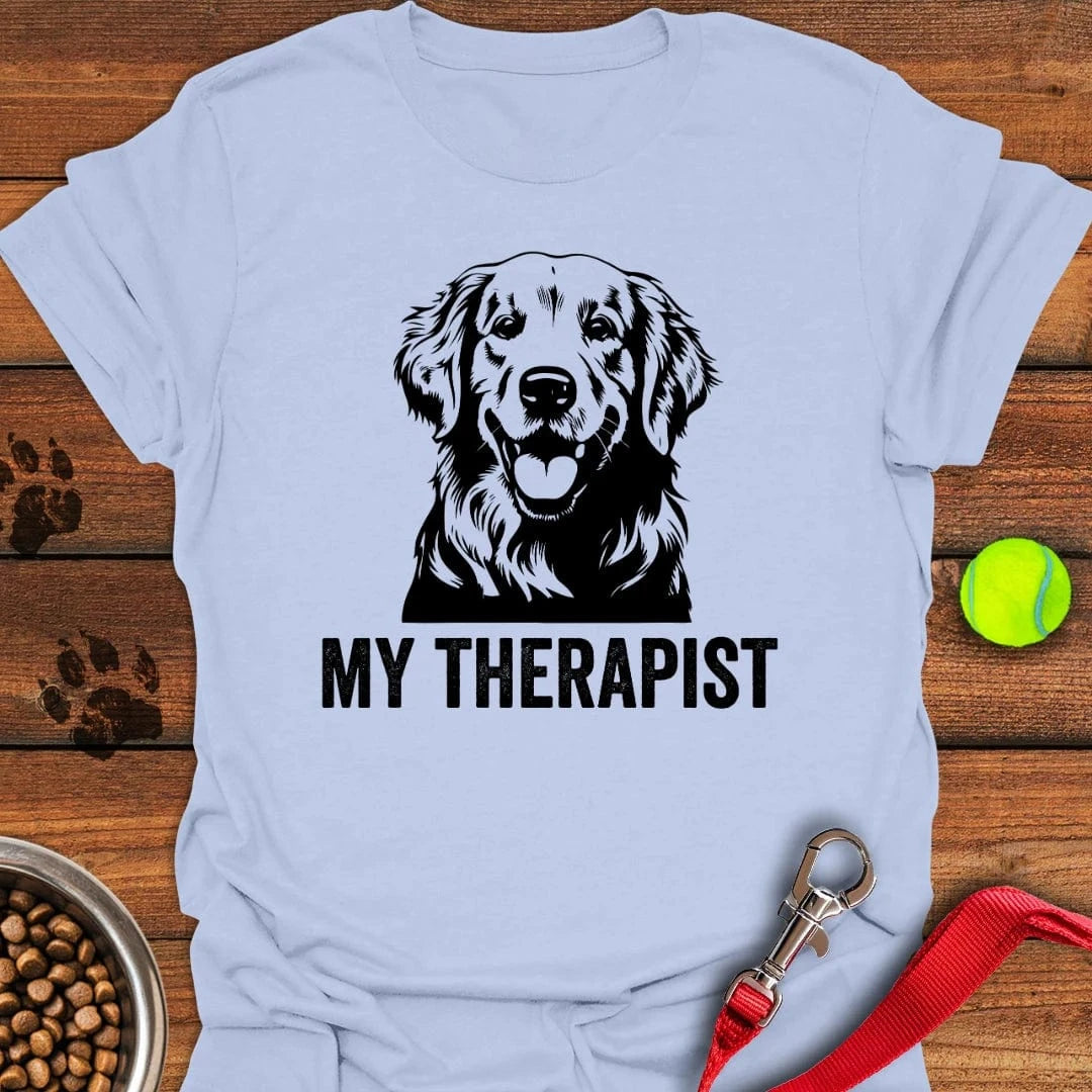 Golden Retriever My Therapist T-Shirt Light Blue