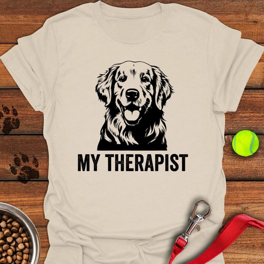 Golden Retriever My Therapist T-Shirt Natural