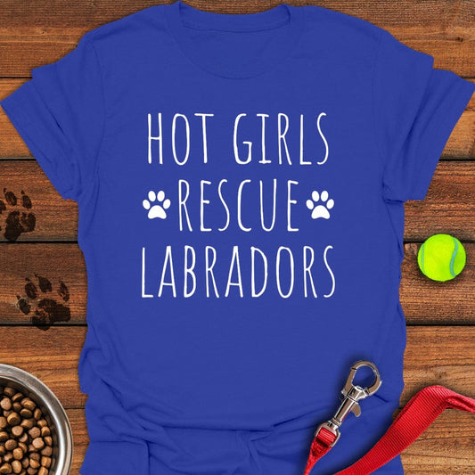 Hot Girls Rescue Labradors T-Shirt Royal