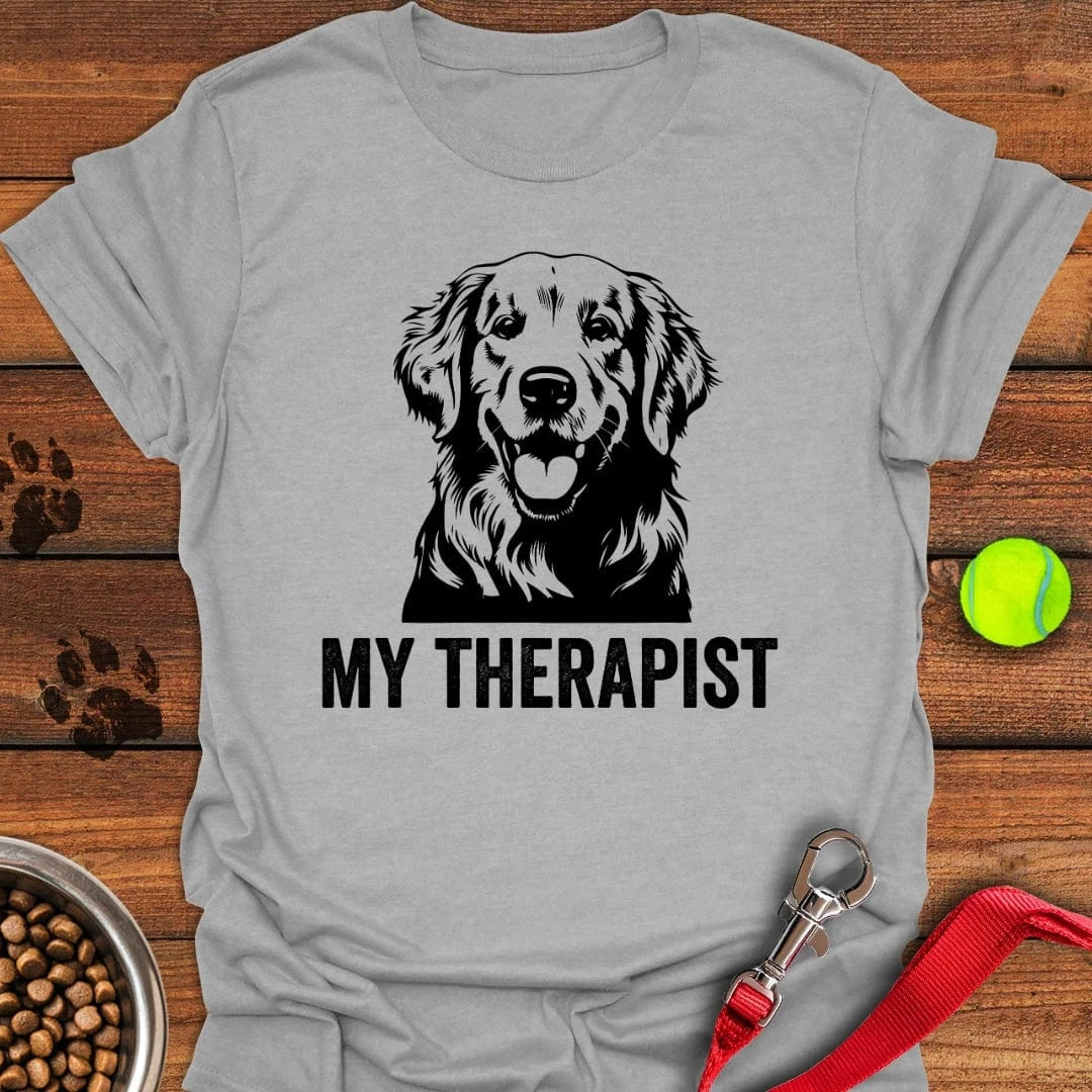 Golden Retriever My Therapist T-Shirt Sport Grey