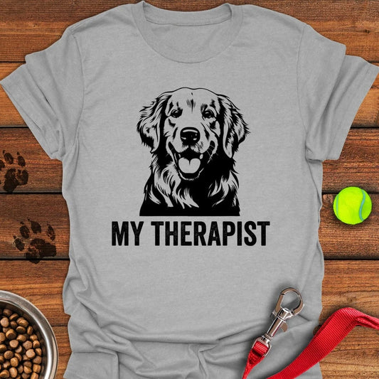 Golden Retriever My Therapist T-Shirt Sport Grey