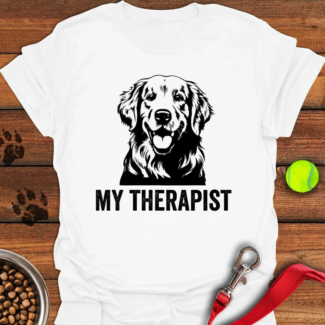 Golden Retriever My Therapist T-Shirt White