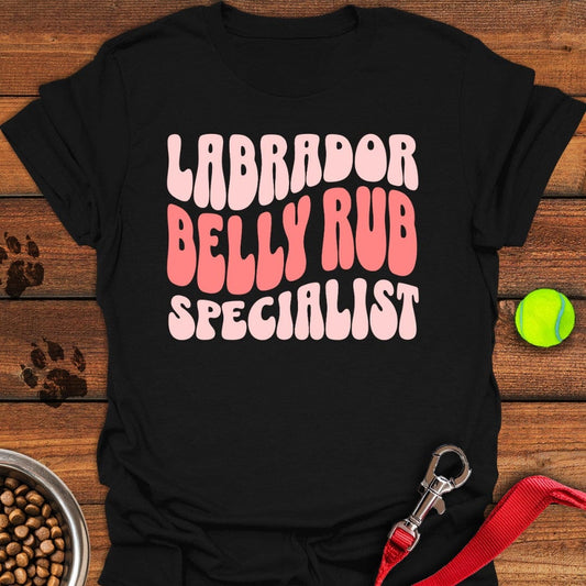 Labrador Belly Rub Specialist T-Shirt Black