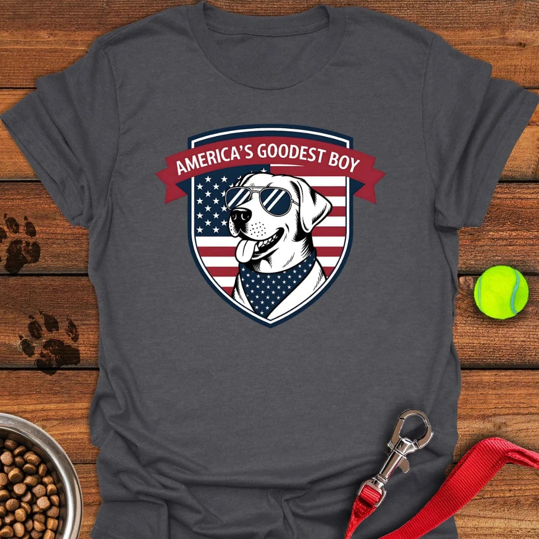 America's Goodest Boy Labrador T-Shirt Dark Heather