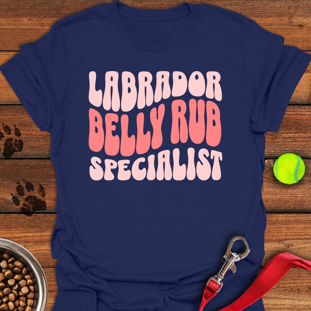 Labrador Belly Rub Specialist T-Shirt Navy