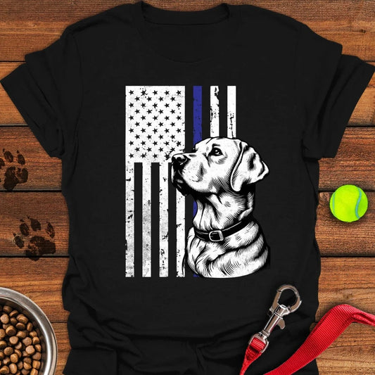 Thin Blue Line Police Labrador T-Shirt Black