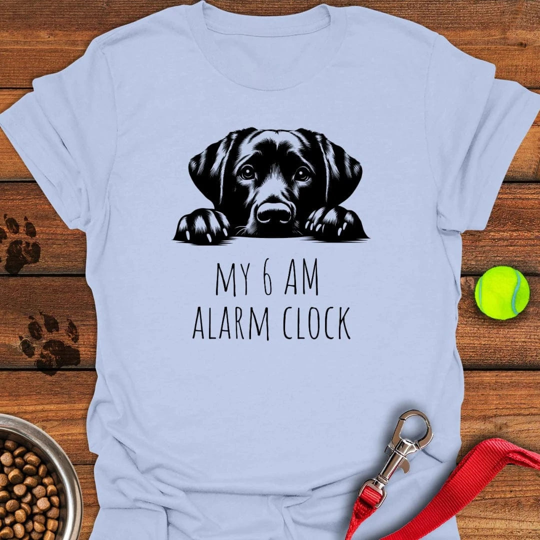 Labrador Alarm Clock T-Shirt Light Blue