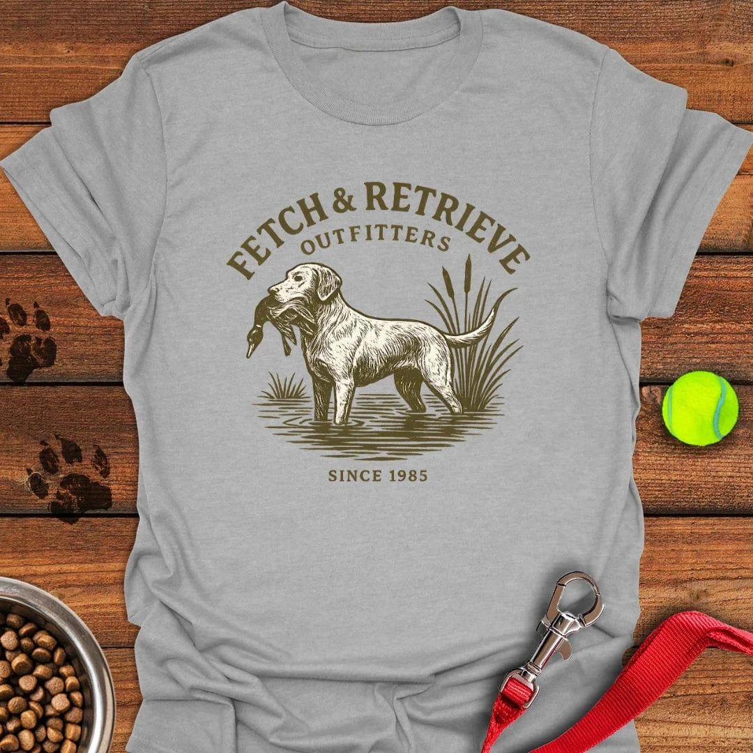 Fetch & Retrieve Labrador T-Shirt Sport Grey