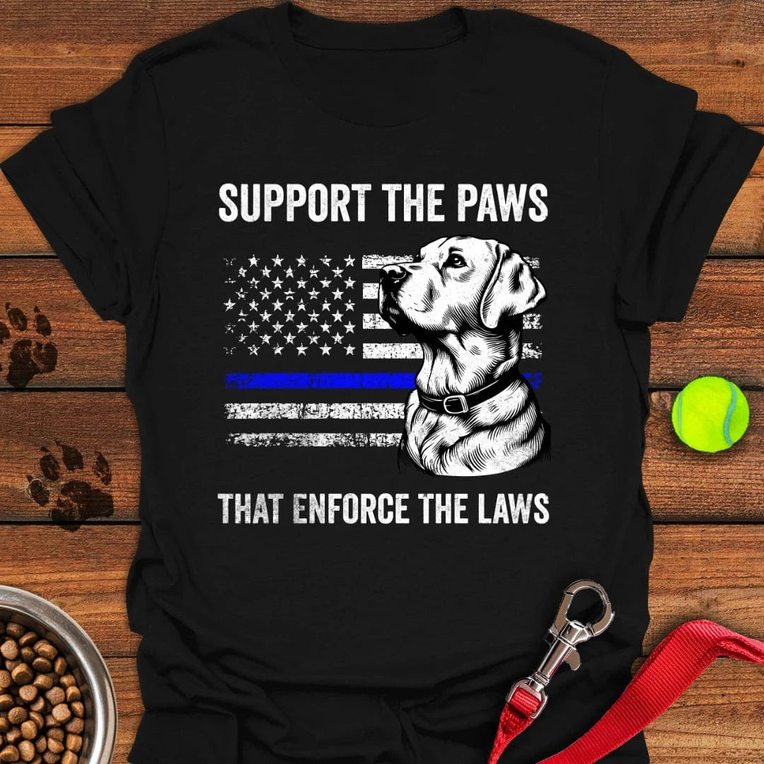 Thin Blue Line Police Labrador T-Shirt Black