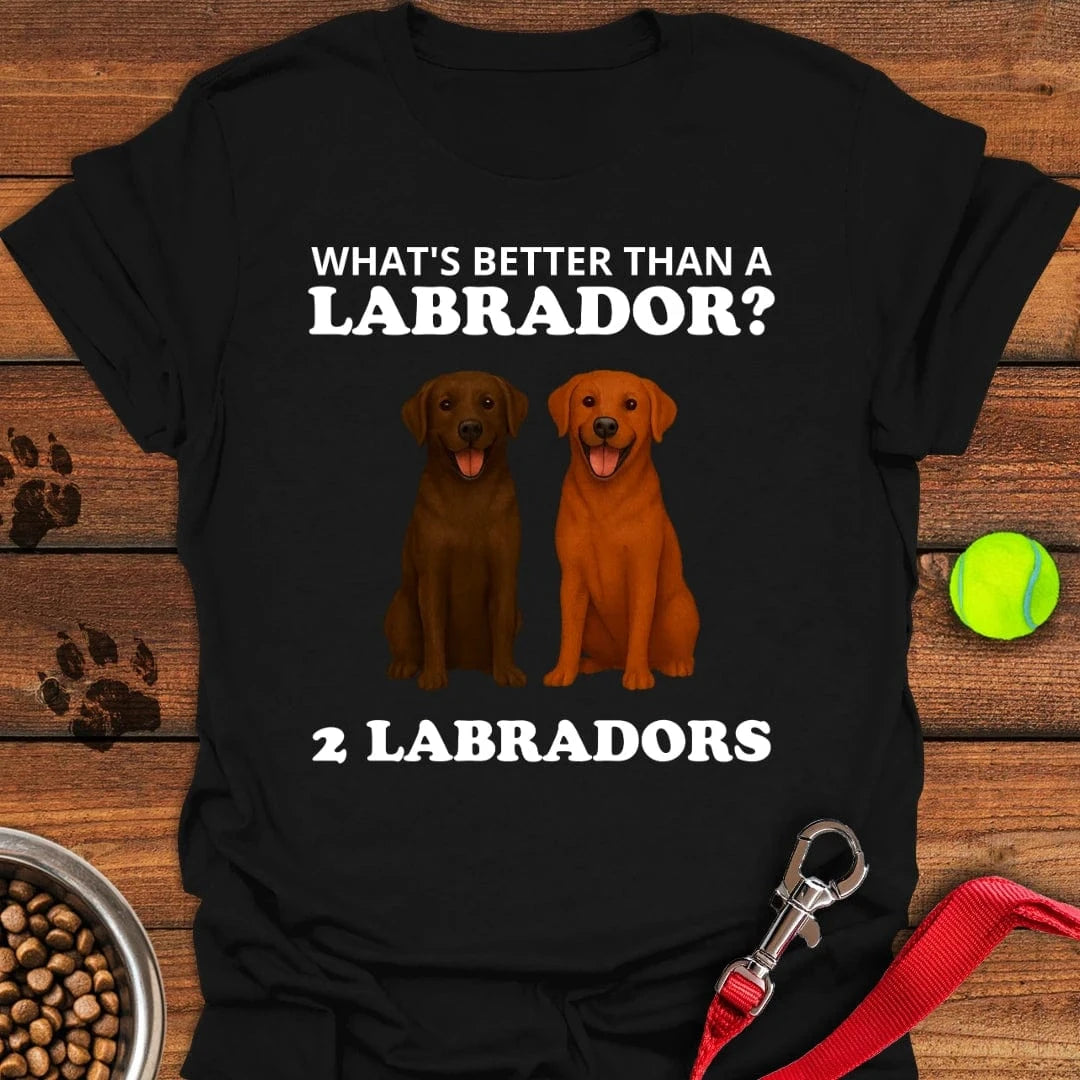 Funny Fox Red and Chocolate Labrador T-Shirt Black