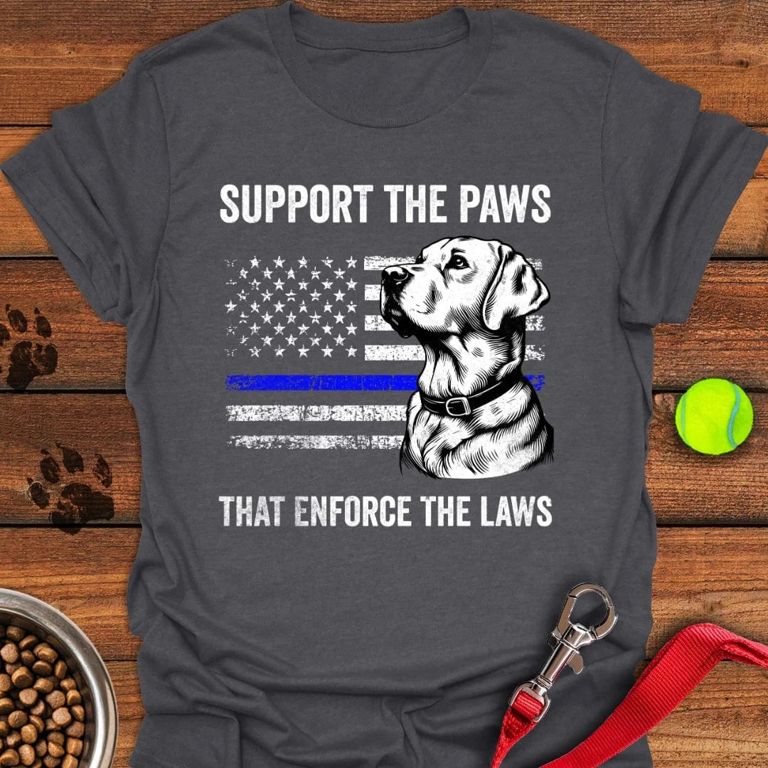 Thin Blue Line Police Labrador T-Shirt Dark Heather