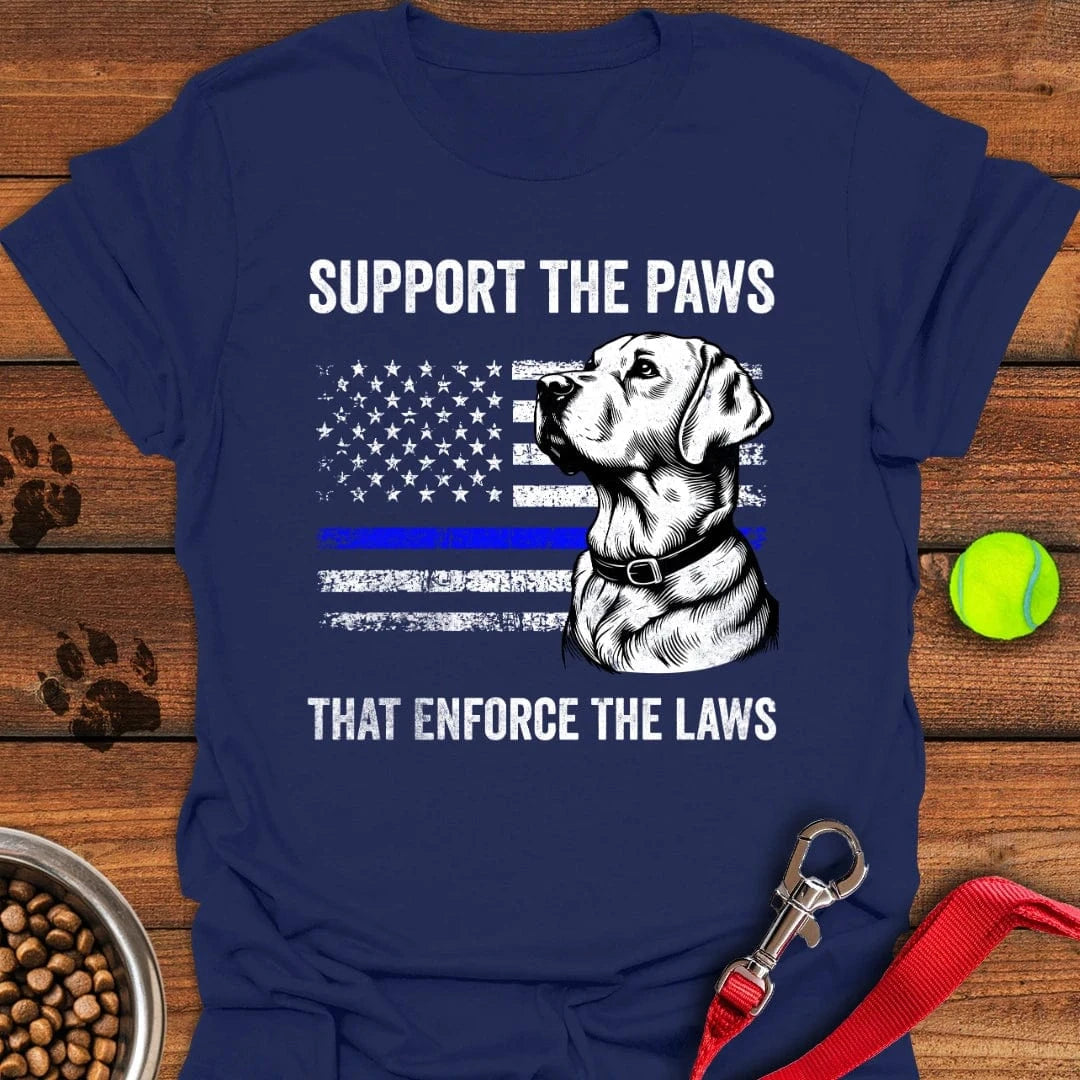 Thin Blue Line Police Labrador T-Shirt Navy