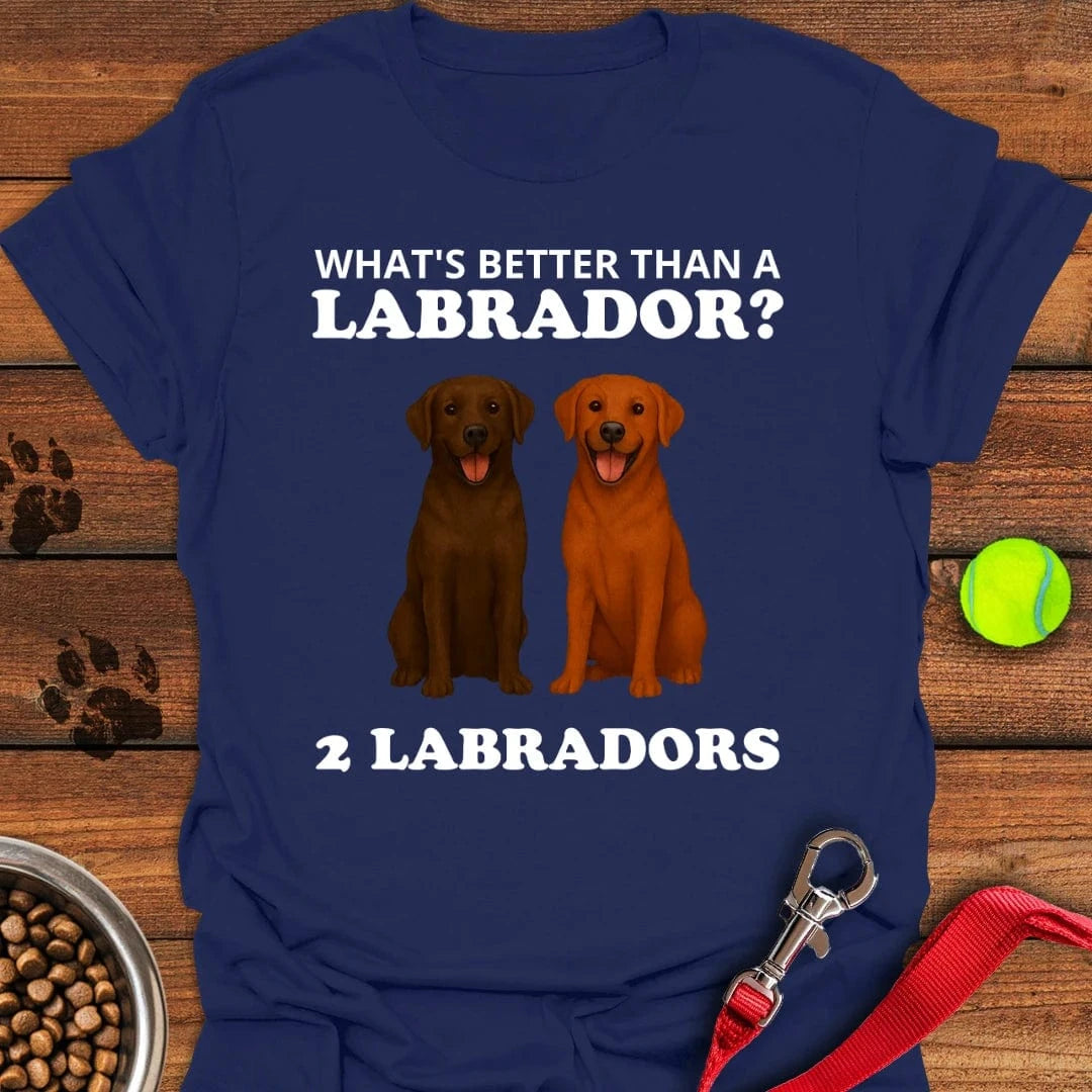 Funny Fox Red and Chocolate Labrador T-Shirt Navy