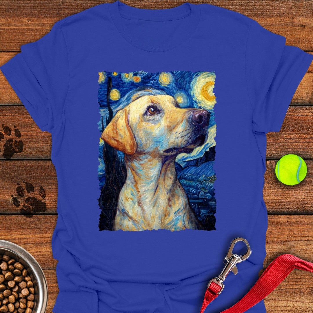 Yellow Labrador Starry Night T-Shirt Royal