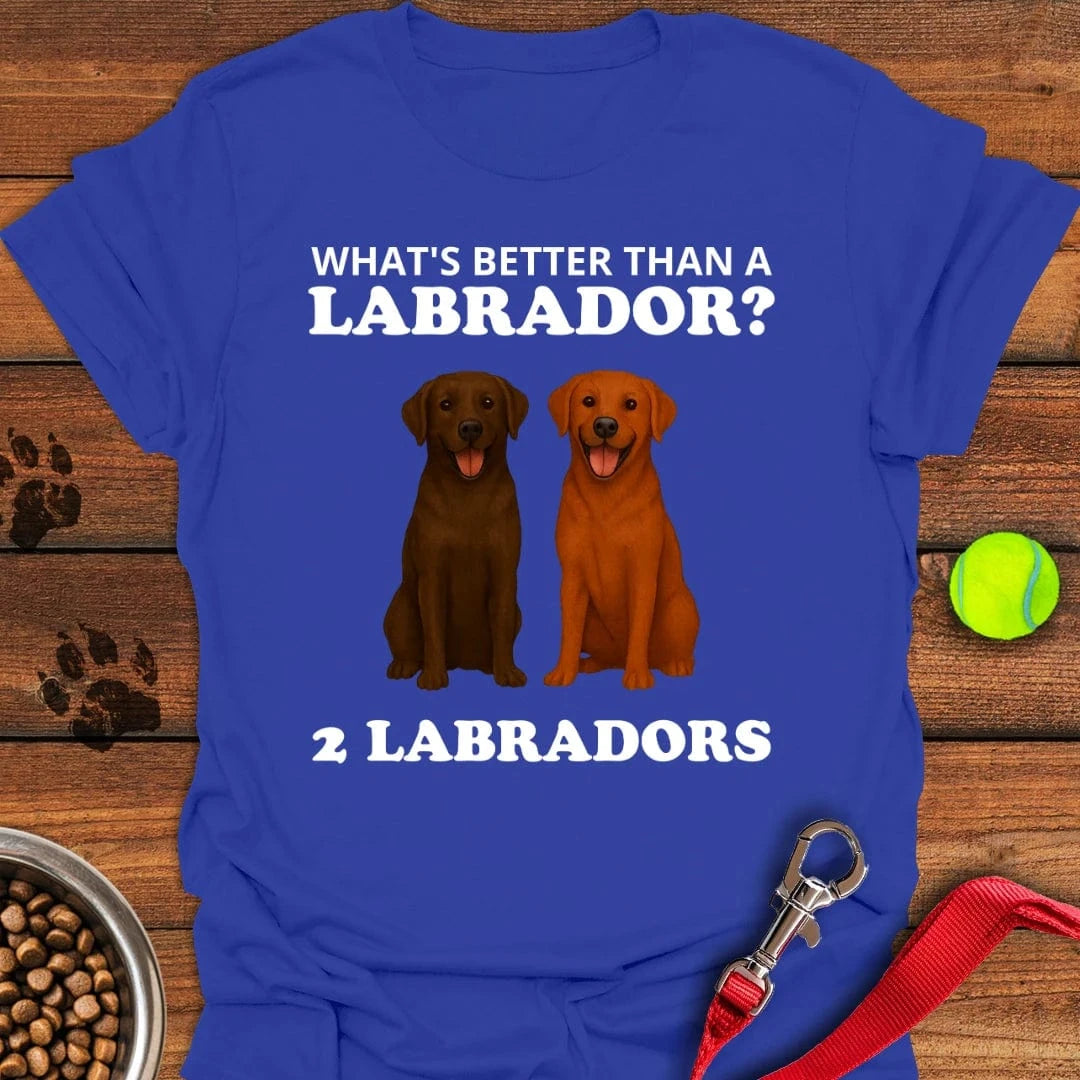 Funny Fox Red and Chocolate Labrador T-Shirt Royal