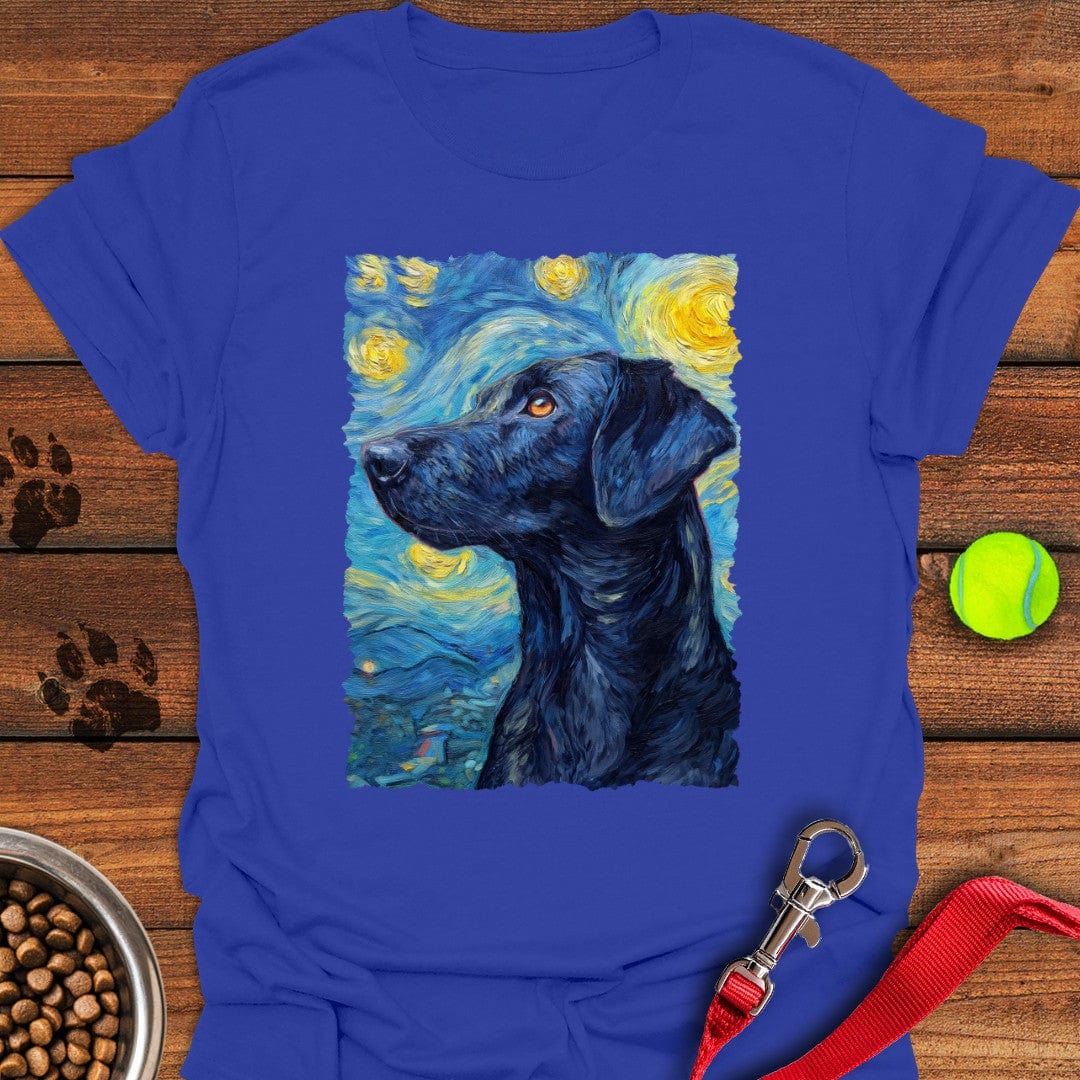 Black Labrador Starry Night T-Shirt Royal
