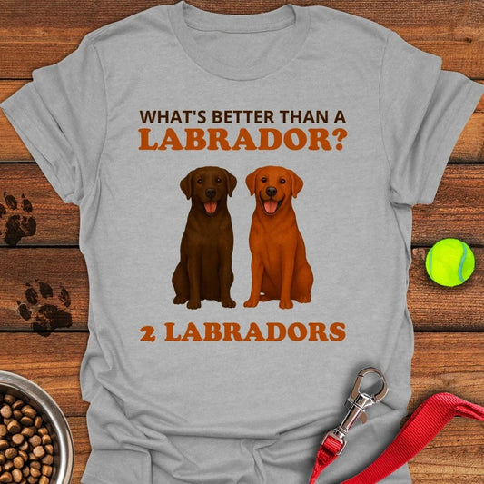 Fox Red and Chocolate Labrador T-Shirt Sport Grey