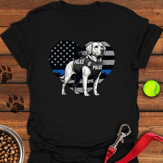 K9 Labrador Police T-Shirt Black