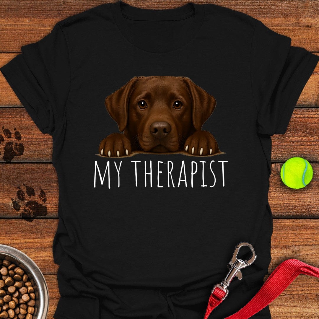 My Therapist Chocolate Lab T-Shirt Black