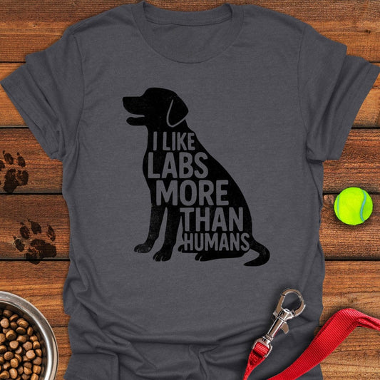 I Like Labs More Than Humans T-Shirt Dark Heather