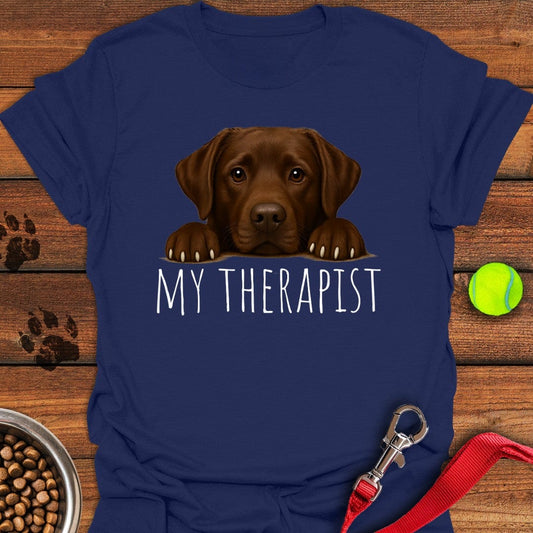My Therapist Chocolate Lab T-Shirt Navy
